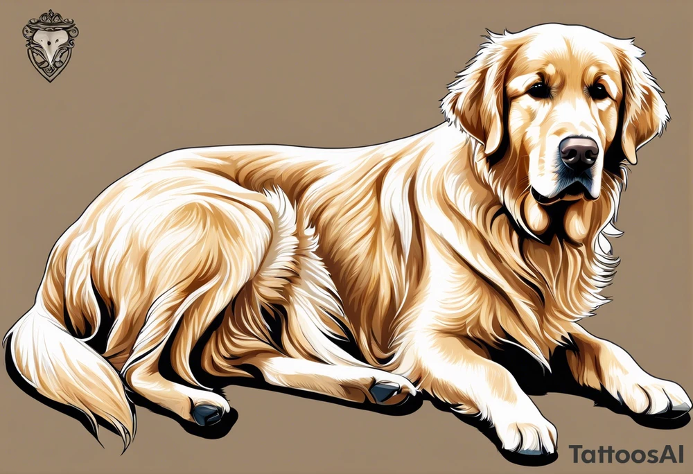 dark colored golden retriever with a light colored yellow lab tattoo idea
