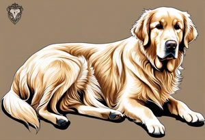 dark colored golden retriever with a light colored yellow lab tattoo idea
