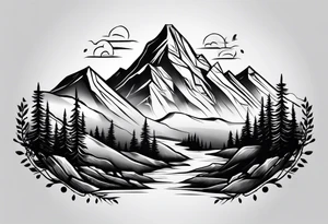 mountains explore adventure tattoo idea