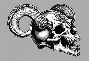 fishing, rams skull, knight's head, angel tattoo idea