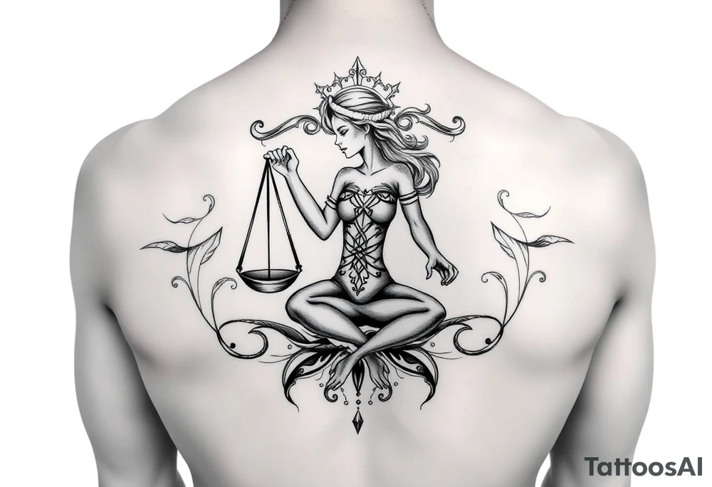 lady libra tattoo idea
