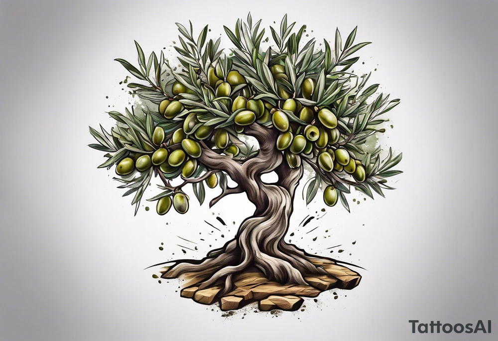 olive tree tattoo idea