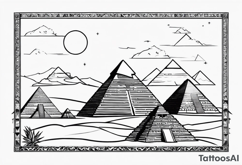 african egyptian pyramids tattoo idea