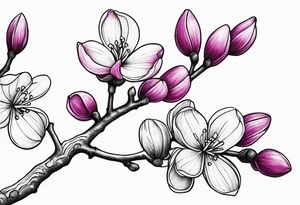 Redbud branch with blossoms tattoo idea