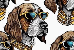 wirehaired pointing griffon steampunk goggles tattoo idea