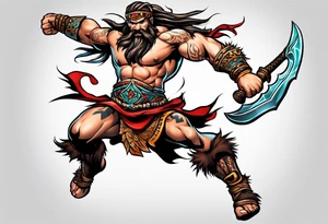 leaping barbarian tattoo idea