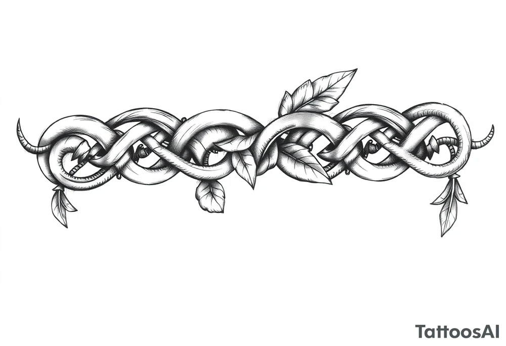 Celtic band tattoo that incorporates nature tattoo idea