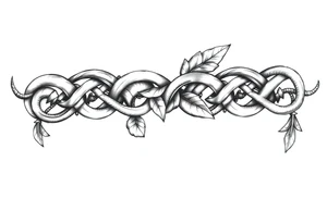 Celtic band tattoo that incorporates nature tattoo idea