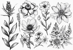 Vancouver island wildflowers tattoo idea