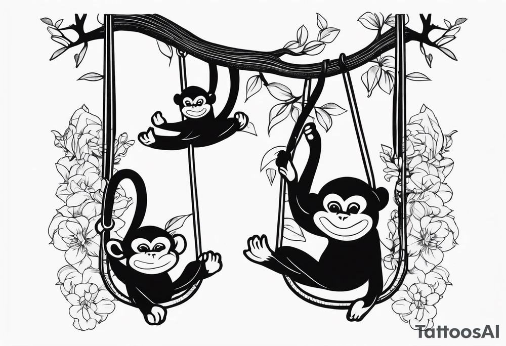 MONKEYS SWINGING tattoo idea