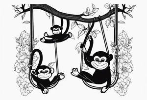 MONKEYS SWINGING tattoo idea