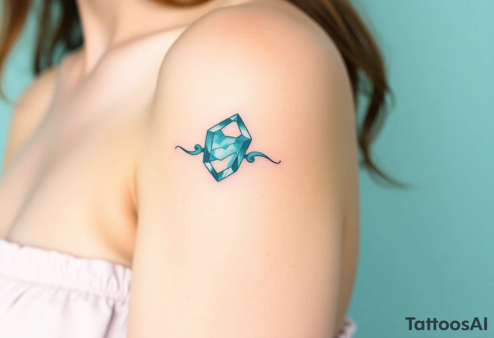 Witchy Aquamarine stone tattoo idea