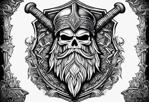 Valhalla sheild sword tattoo idea