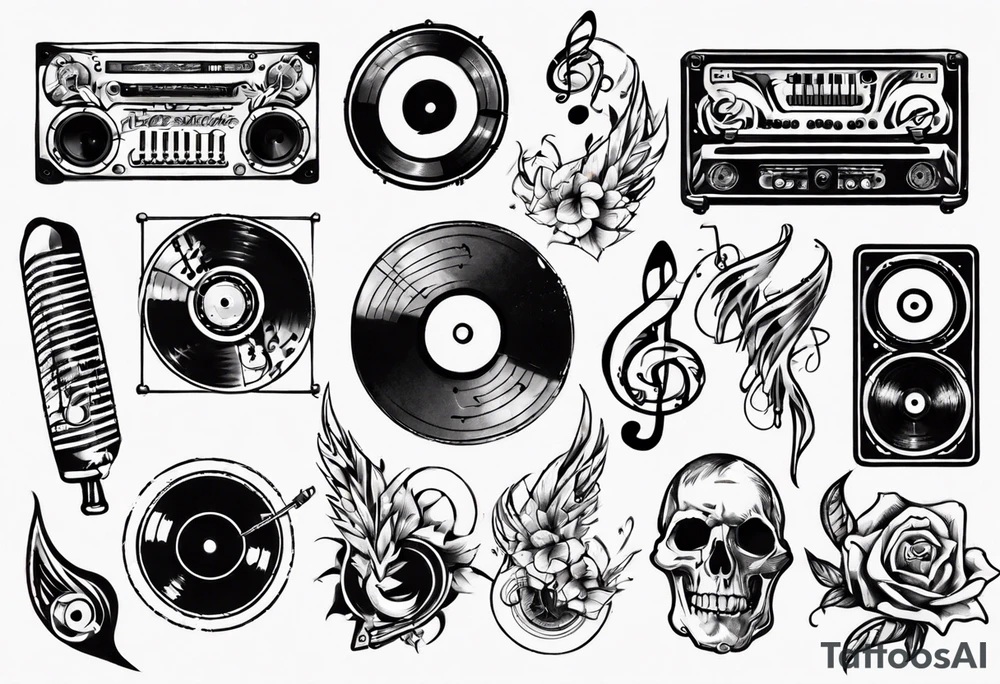 music sound tattoo idea