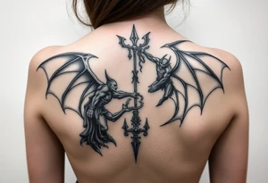 A battle between good and evil tattoo idea