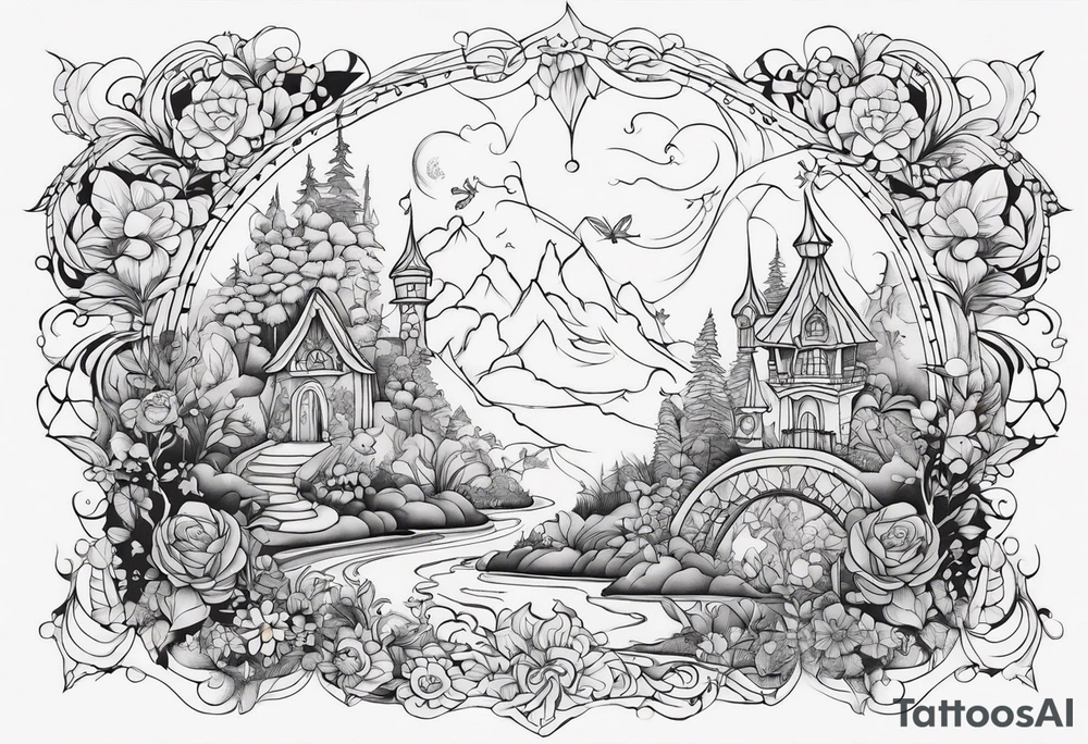 fairy land tattoo idea