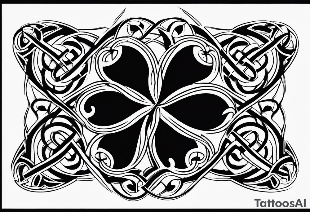 4 leaf clover celtic knot tattoo idea