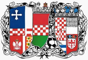 flags of croatia, serbia, slovenia tattoo idea