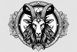 Headshot of baphomet tattoo idea