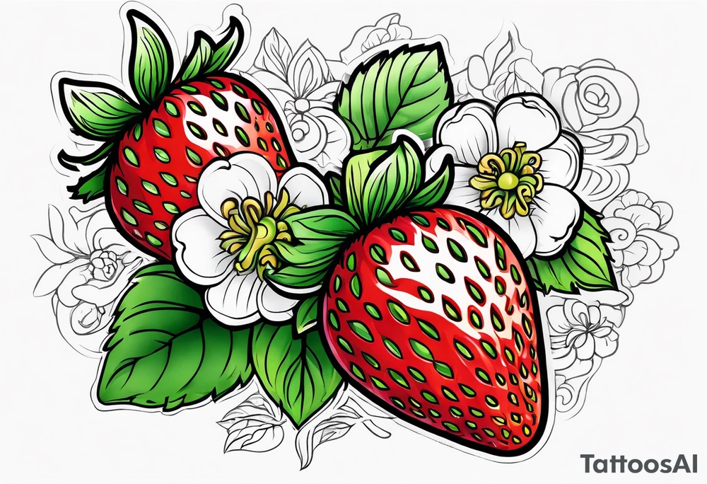 Individual Strawberry tattoo idea