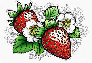 Individual Strawberry tattoo idea