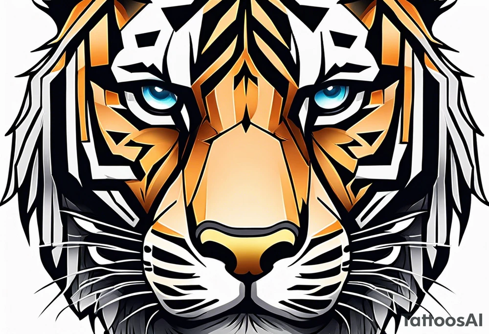 Tiger face tattoo idea