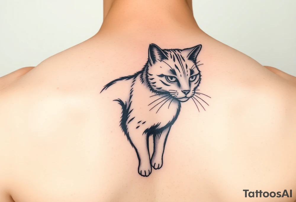 black cat tattoo idea