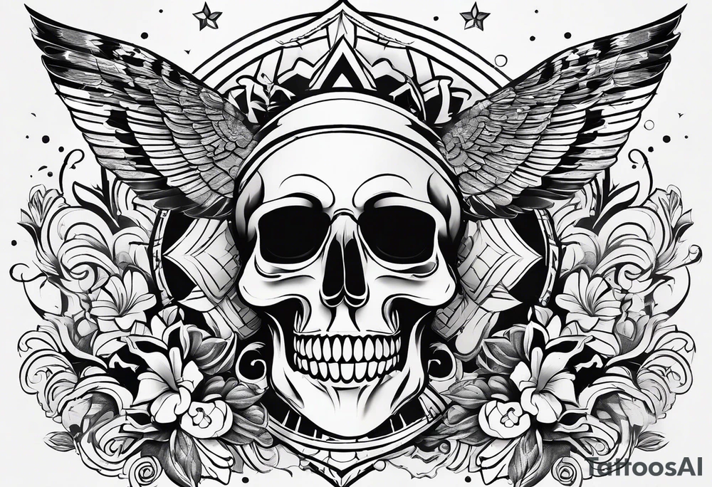A minimal-styled tattoo design that represents the concept of living a life is happiness. tattoo idea