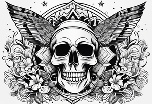 A minimal-styled tattoo design that represents the concept of living a life is happiness. tattoo idea
