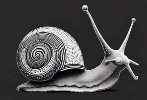 Snail wearing a pirate hat tattoo idea