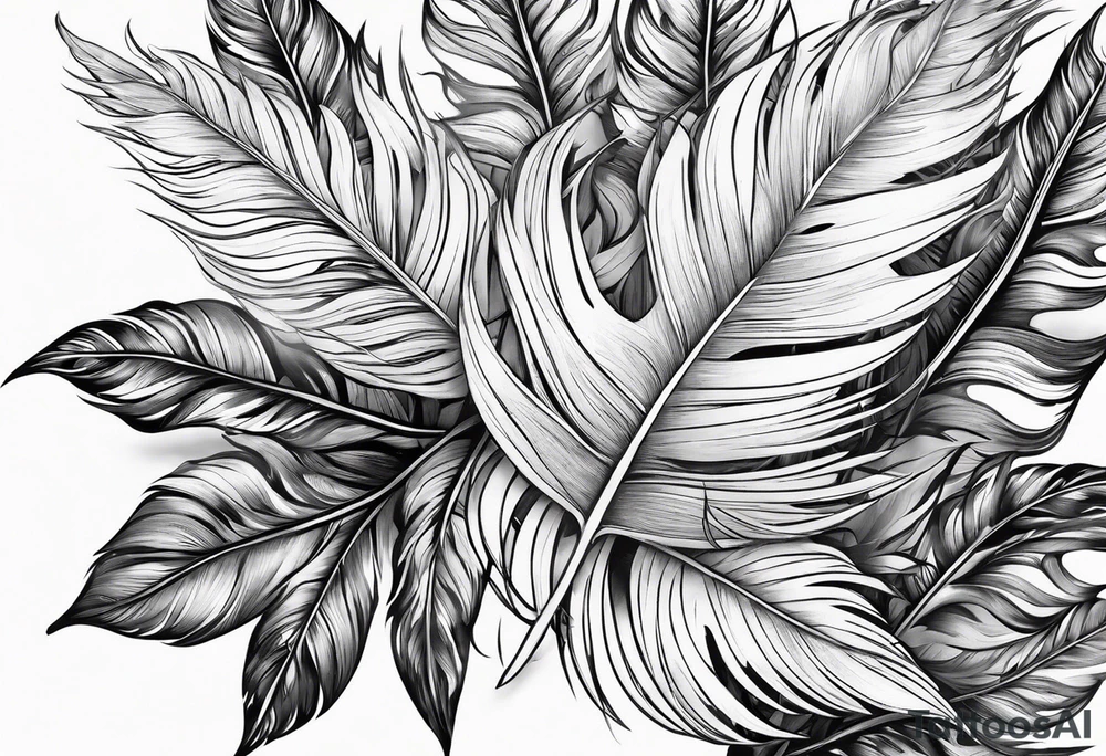 leaves that look like feathers tattoo idea