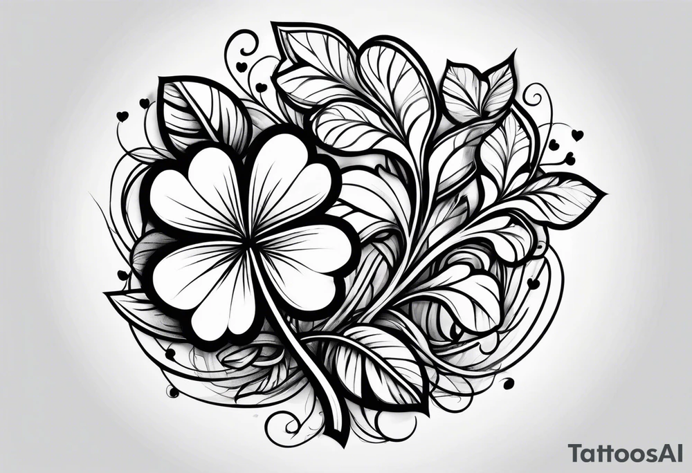 a single three leaf clover with vine tattoo idea