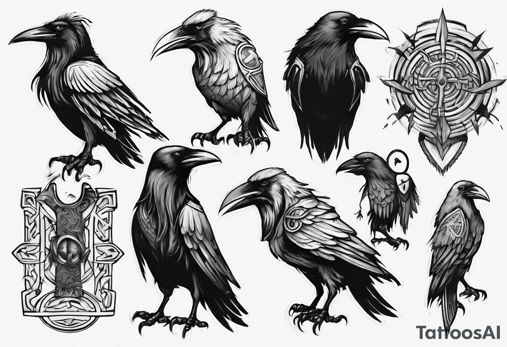 viking raven tattoo idea