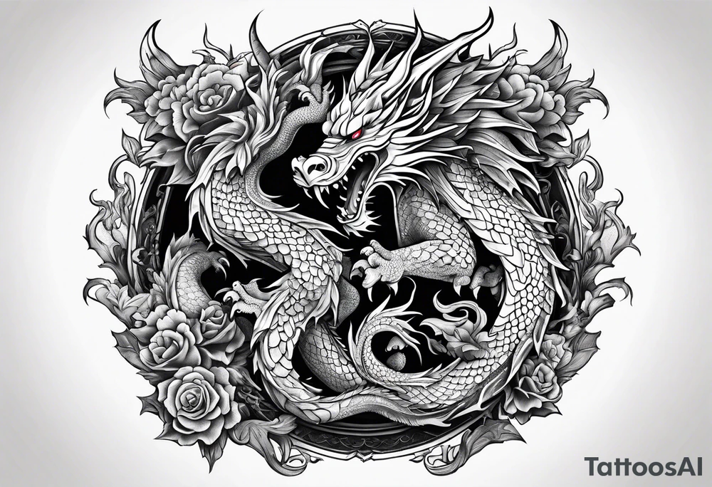 roaring dragons tattoo idea
