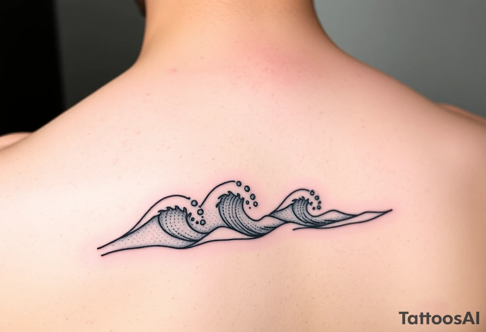 Set of 3 waves rolling into shore tattoo idea