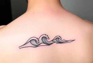 Set of 3 waves rolling into shore tattoo idea