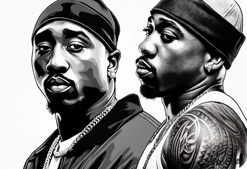 2pac and Notorious B.I.G. tattoo idea