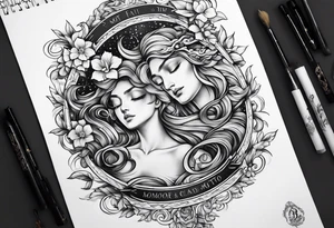 Stoicism Memonto Mori and Amor Fati on a scroll tattoo idea