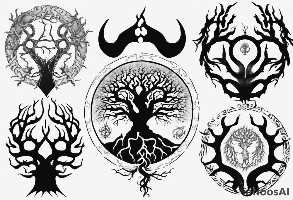 Yggdrasil with Nidhogg tattoo idea
