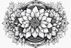 Oroborus and dahlia tattoo idea