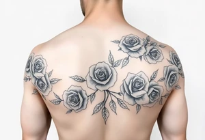 sleeve that contains roses and random signs of wisdom, patience, perseverance, struggle tattoo idea