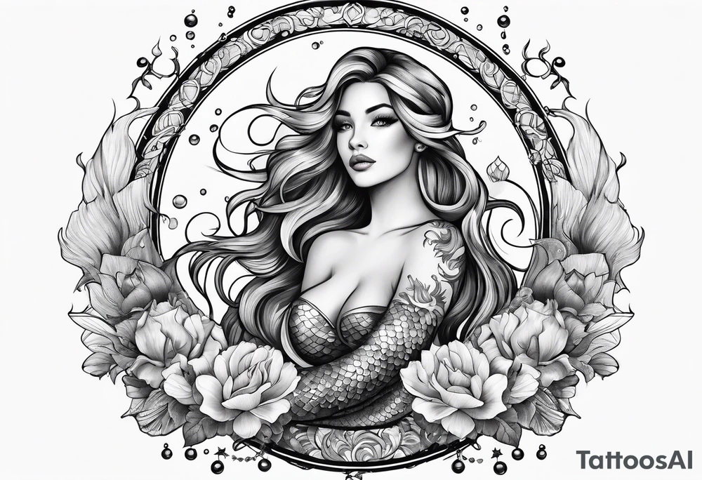 Zodiac  mermaid tattoo idea