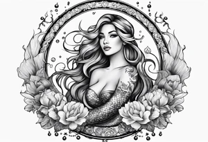 Zodiac  mermaid tattoo idea