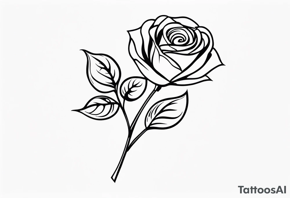 Rose with stem tattoo idea