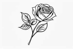 Rose with stem tattoo idea