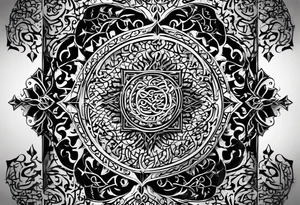 Arabic calligraphy in a straight sentence tattoo idea
