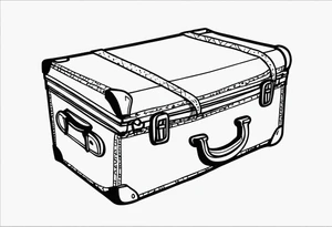 Cardboard suitcase lineart and minimalist tattoo idea