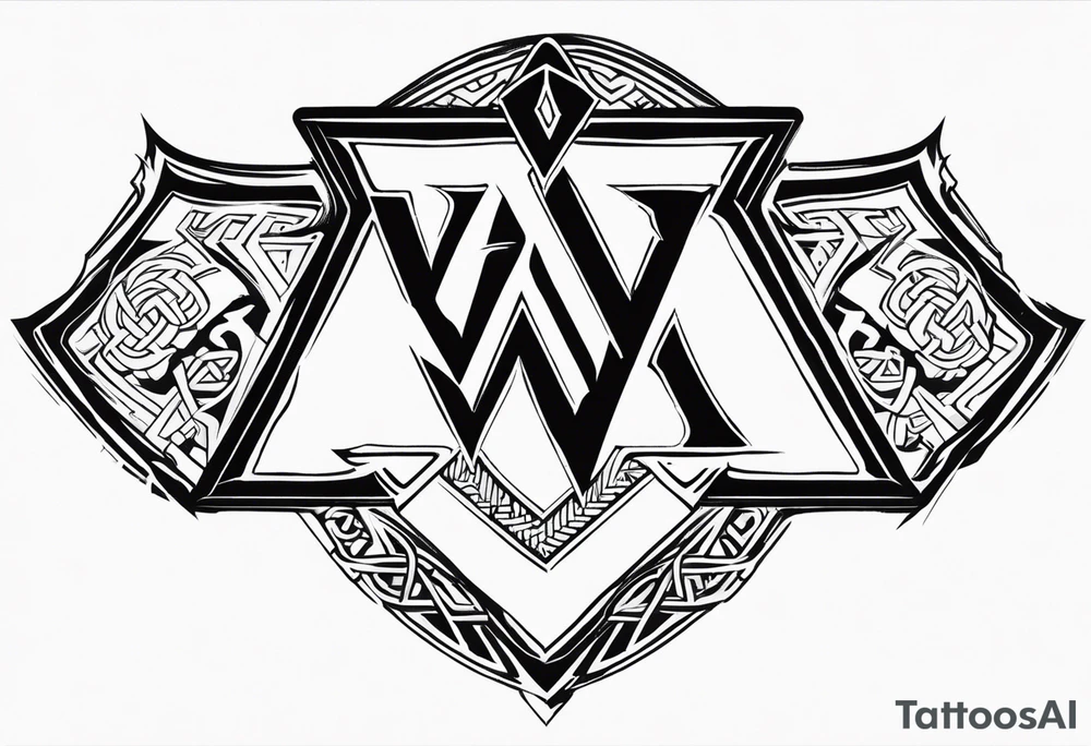 Valhalla fire
Sword shield valknut axe tattoo idea