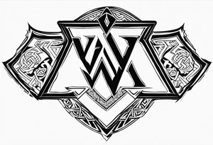 Valhalla fire
Sword shield valknut  axe tattoo idea