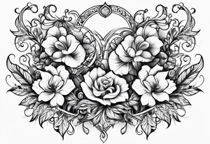 flowers hearts heaven tattoo idea